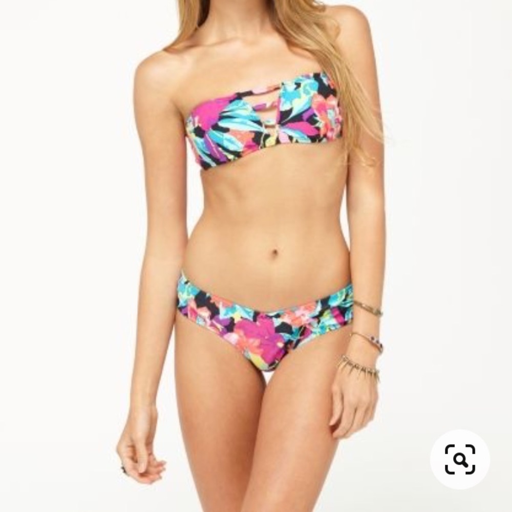 Roxy Swim Bandeau Bikini Floral size small medium
